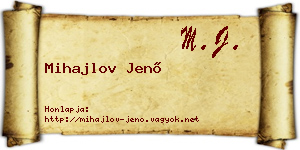 Mihajlov Jenő névjegykártya